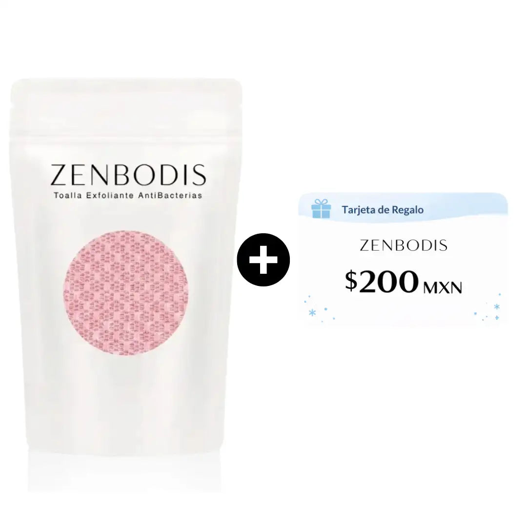 Toalla Exfoliante Anti Bacterias ZenBodis™ + Tarjeta Regalo $200