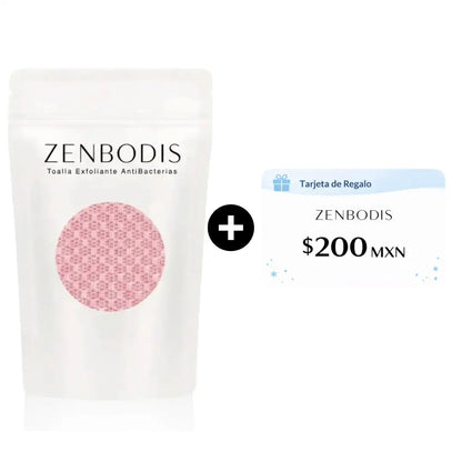 Toalla Exfoliante Anti Bacterias ZenBodis™ + Tarjeta Regalo $200