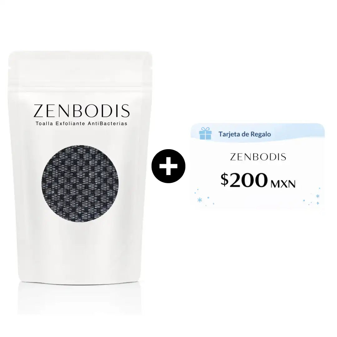 Toalla Exfoliante Anti Bacterias ZenBodis™ + Tarjeta Regalo $200