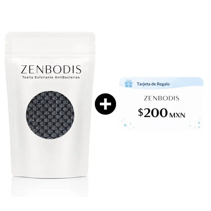 Toalla Exfoliante Anti Bacterias ZenBodis™ + Tarjeta Regalo $200